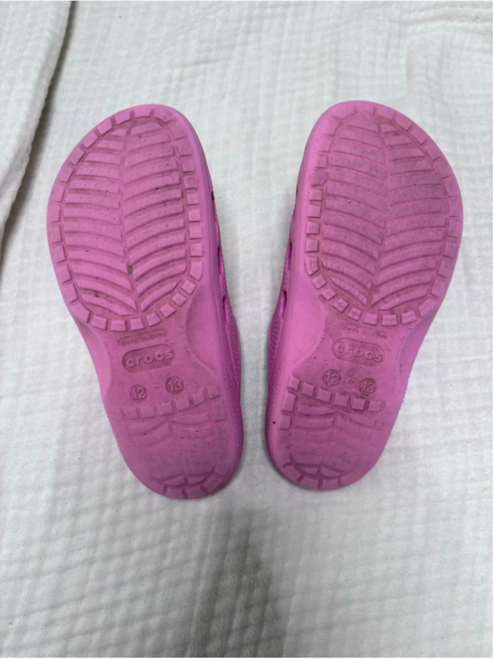 Girls Crocs Pink Sandals Size 12 (Toddler Girl) Slides Logo